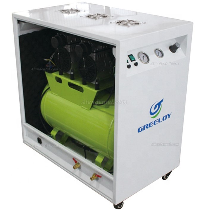 Greeloy® GA-82X Dental Oilless Air Compressor With Silent Cabinet